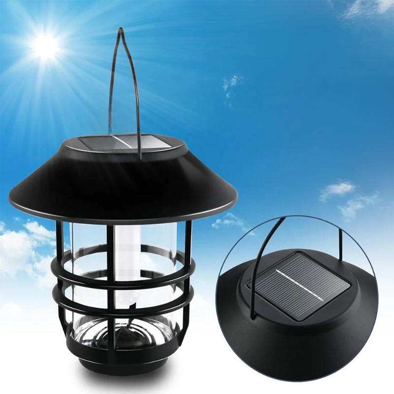 Solar Flame Wall Lanterns with Flickering Flame Effect