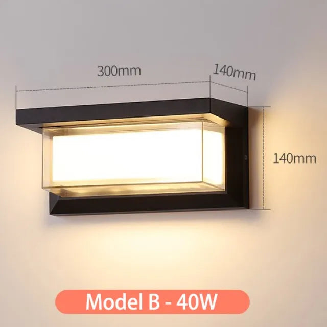 Outdoor Wall Light with Double Layer Lampshade