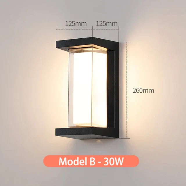 Outdoor Wall Light with Double Layer Lampshade