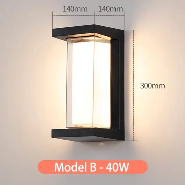 Outdoor Wall Light with Double Layer Lampshade