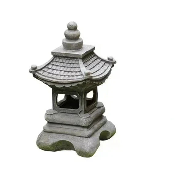 Japanese-Style Solar Pagoda Garden Lantern