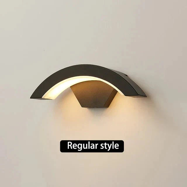 ArcSense Motion Sensor Outdoor Wall Light - Modern Curved LED Lamp