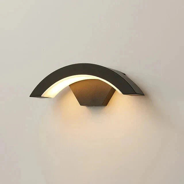 ArcSense Motion Sensor Outdoor Wall Light - Modern Curved LED Lamp