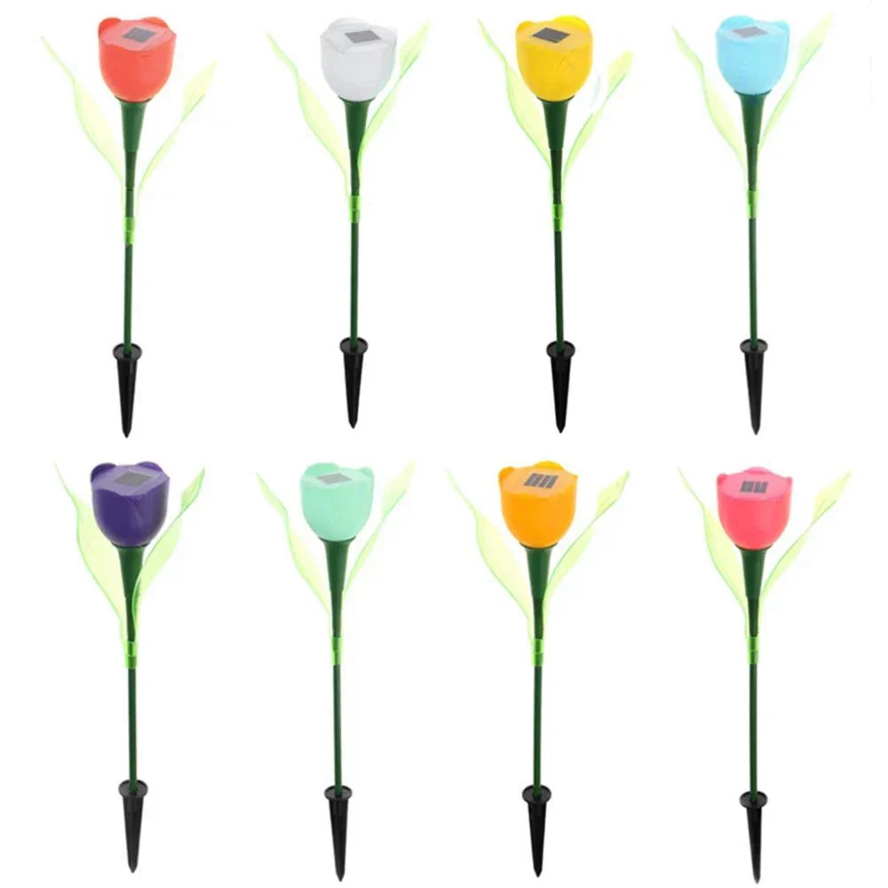 BloomGlow Solar Tulip Garden Lights - Colorful Outdoor Flower Lamps