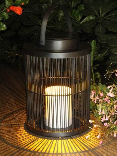 Solar-Powered Woven Lantern for Outdoor Spaces