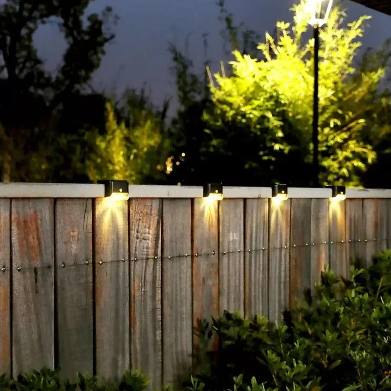 EcoGlow Solar Fence Lights - 4-Pack Weatherproof LED Outdoor Lighting