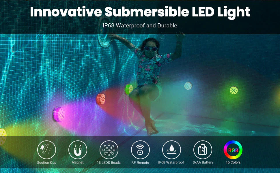 Submersible Pool LED Light with Remote Control