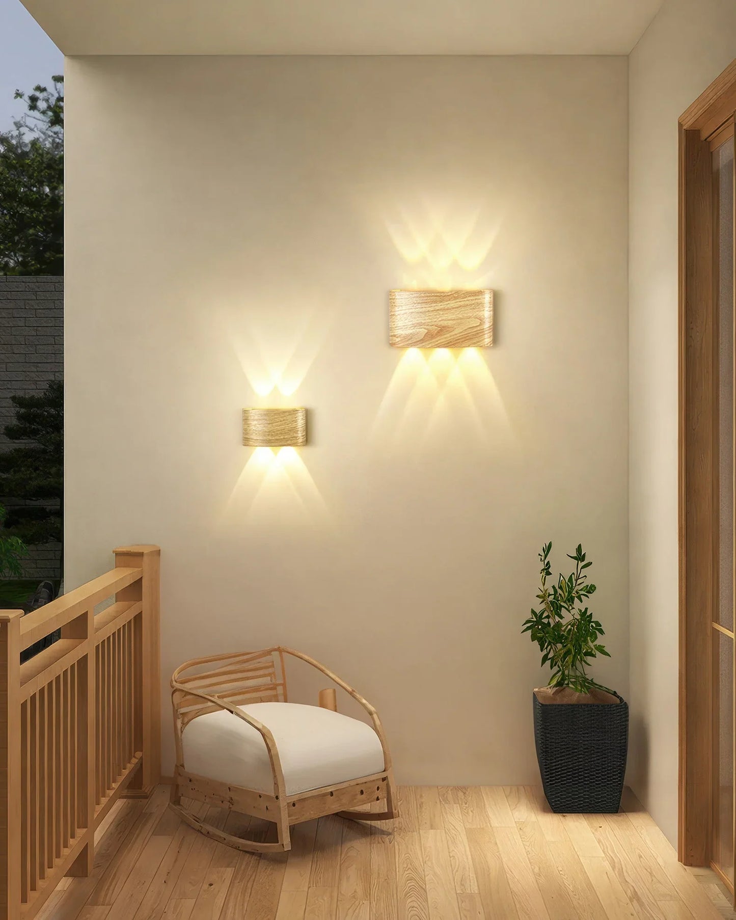 TimberGlow Woodgrain LED Outdoor Sconce